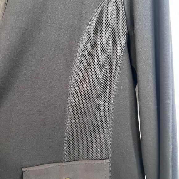 Chicos Zenergy Gold Zip Black Jacket Mesh Accents Casual Basic Size 2-12/14 - Picture 9 of 12